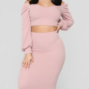 Ribbed Skirt Set